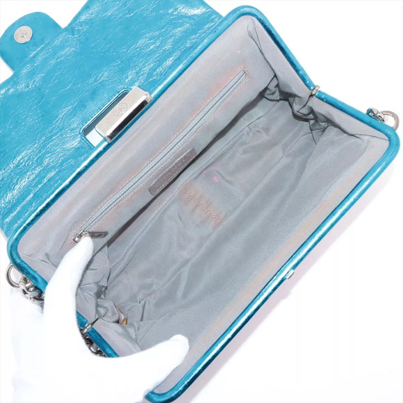 Chanel Metallic Shoulder Bag CC Matelasse Quilted Leather Pink/Blue/Black/Silver - Picture 5 of 16